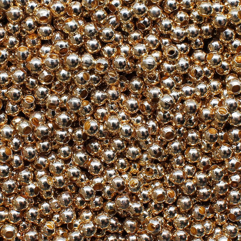 Round Spacer Beads 2mm 300pc - Champagne Gold