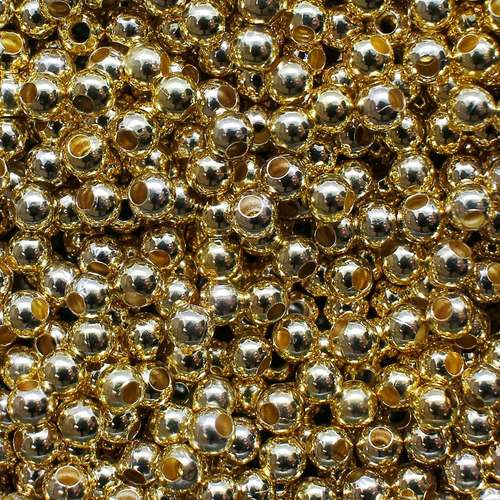 Round Spacer Beads 3mm 200pc - Gold Plated