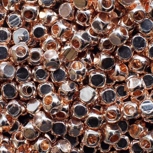 Spacer Bead Dice Cubes 3mm 25pcs - Rose Gold