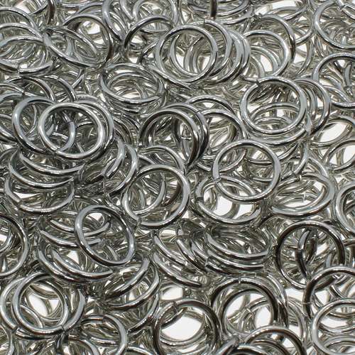 Jump Rings 8x1mm 100pcs - Rhodium
