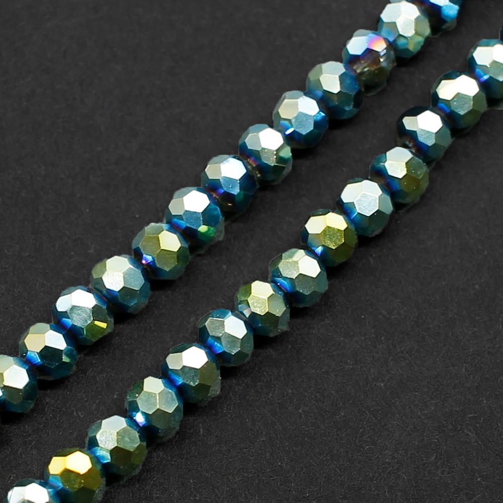 Crystal Round Beads  3mm - Green Iris