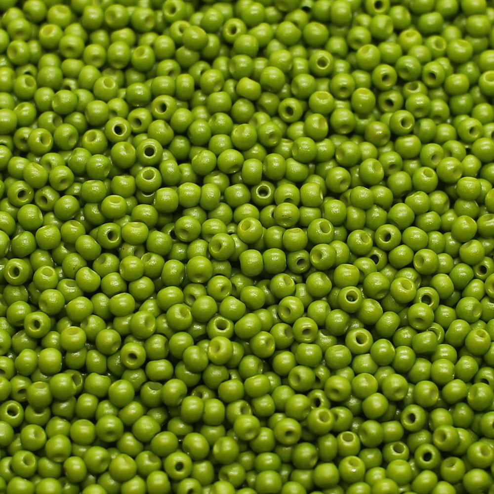 FGB Seed Beads Size 12 Opaque Lime Green - 50g
