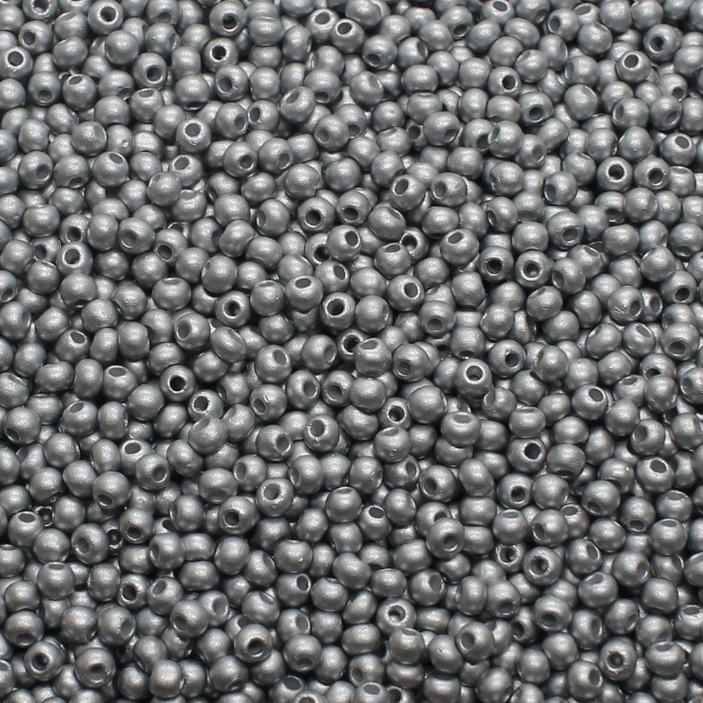 FGB Seed Beads Size 12 Opaque Matt Silver - 50g