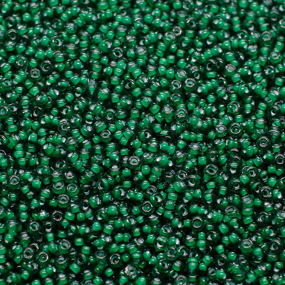 FGB Seed Beads Size 12 Two Tone Inside Colours Emerald Isle - 50g