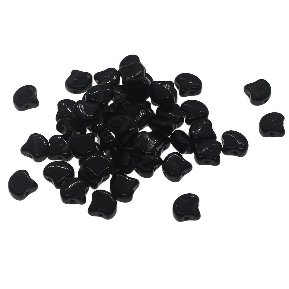 Ginko 7.5mm Leaf Beads 10g - Jet Black