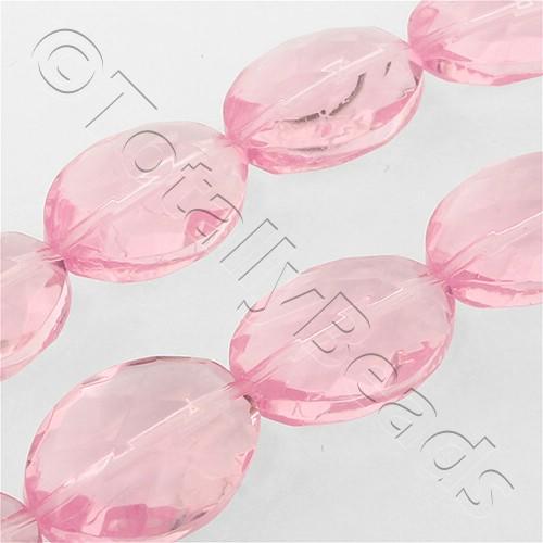 Faceted Oval 18mm Beads - Pink