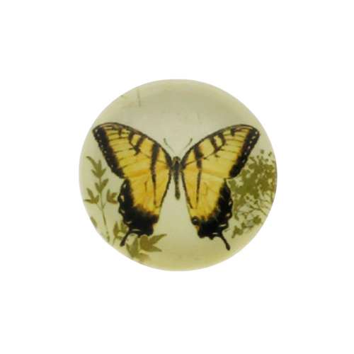 Glass Cabochon 20mm - Butterfly Yellow