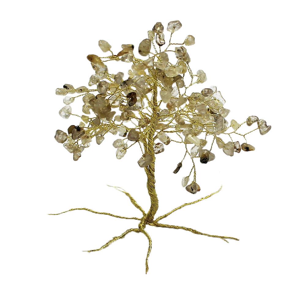 Wire & Gemstone Tree Sculpture Kit - Gold Quartz