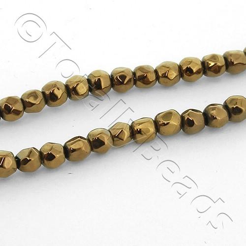 Faceted 3mm Round Bead - Bronze 200pcs 2 string