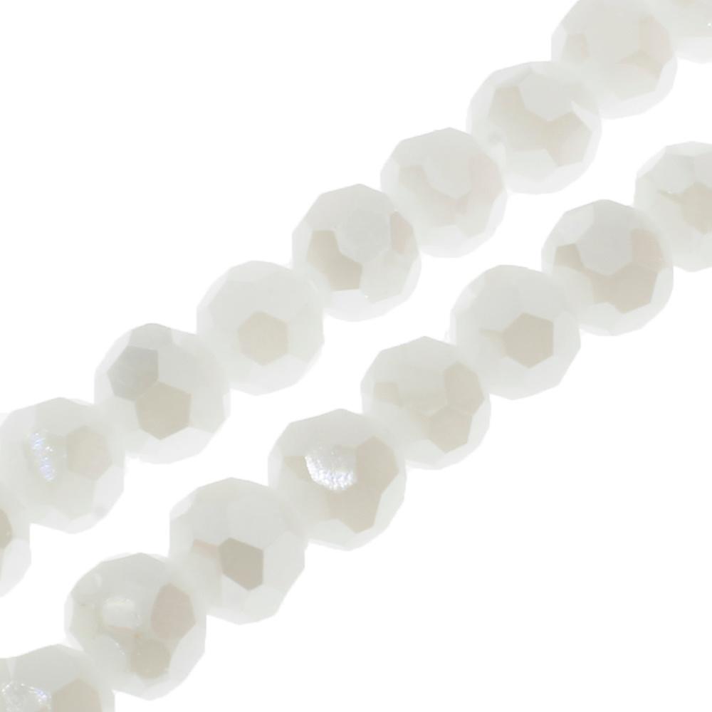 Crystal Round 6mm - Silver Cloud white ab