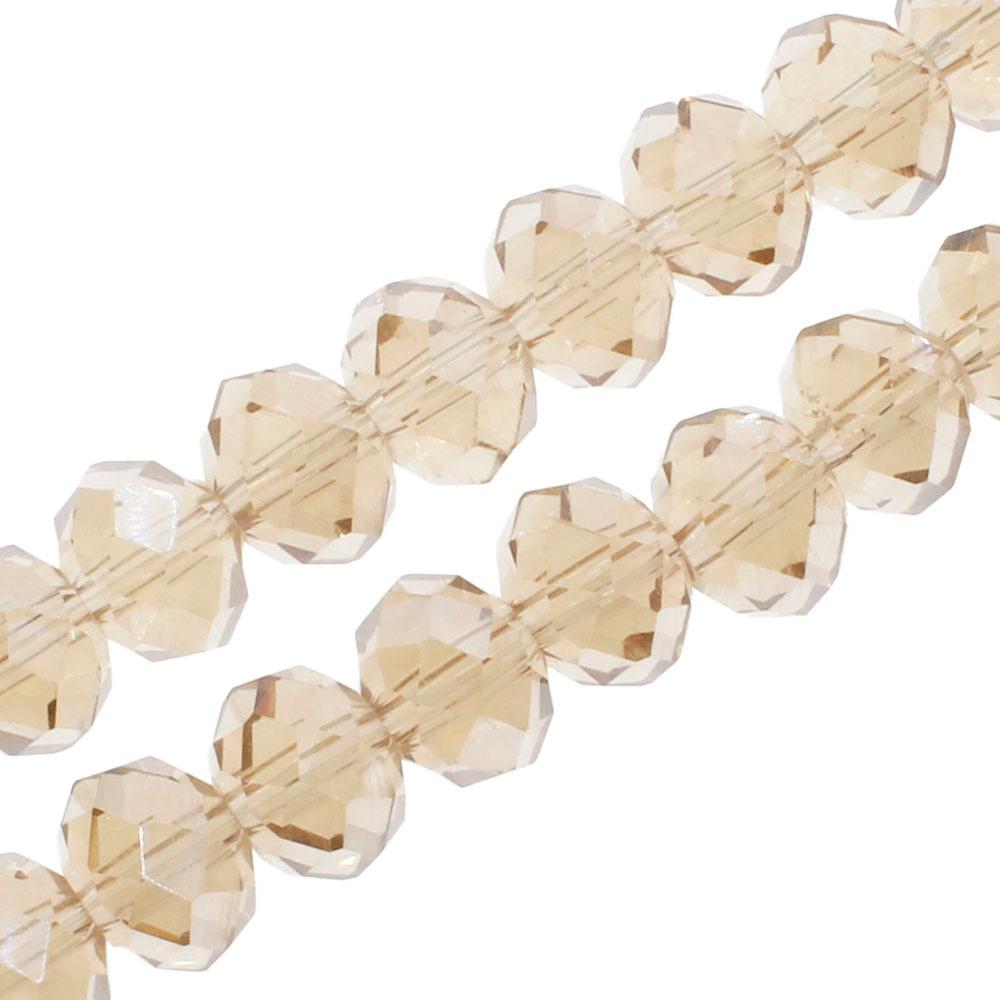 Crystal Rondelle 6x8mm - Champagne AB 16" String