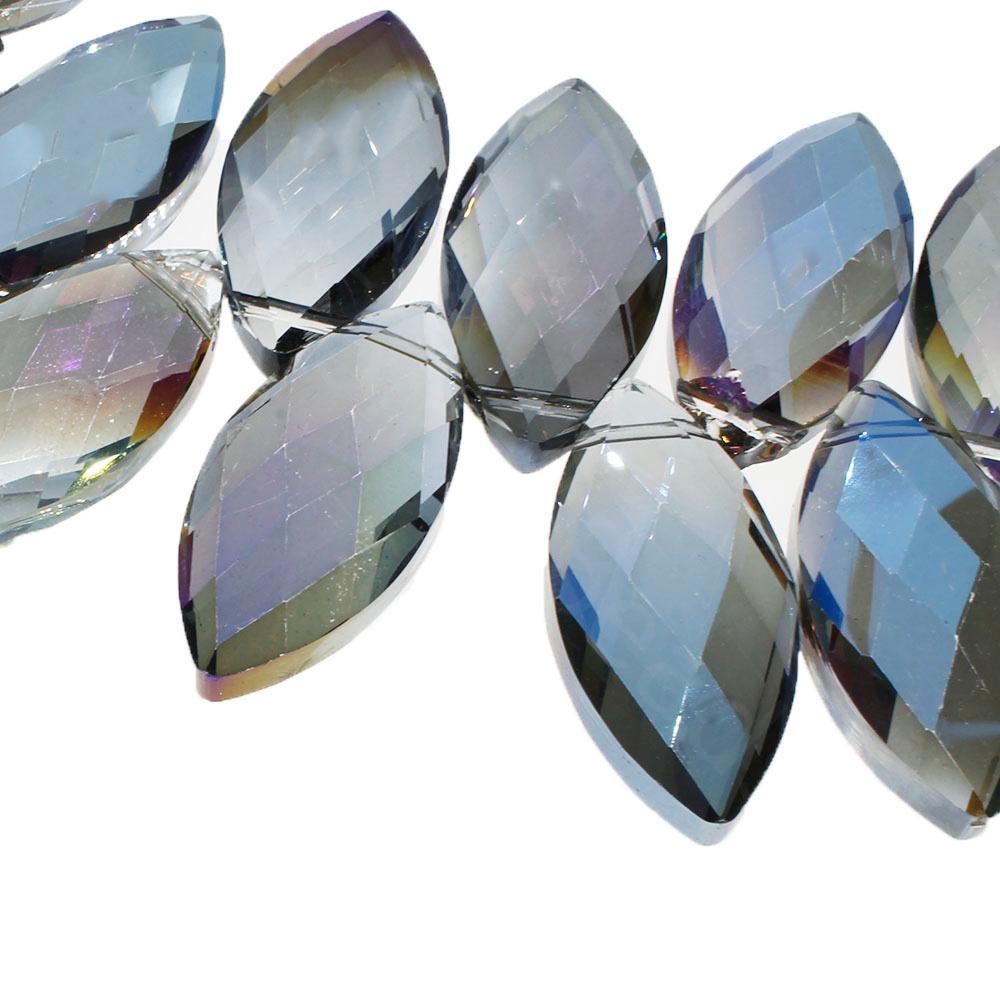 Crystal Eye Bead 32mm Clear Purple Craft, hobby & jewellery