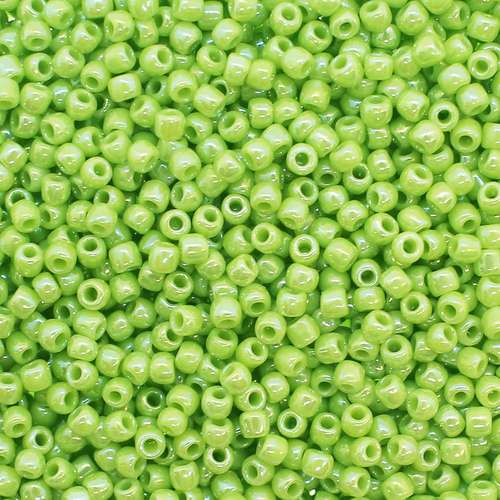 Toho Size 11 Seed Beads 10g - Opaque Rainbow Sour Apple