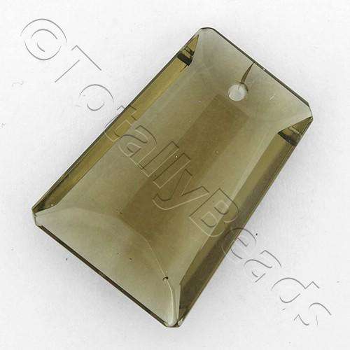 Glass Pendant Facet Rectangle Drop  20mm - Smoked