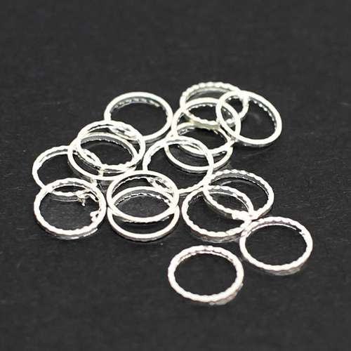 Geometric Circle Silver Plated Rings  - 8 x 0.5mm - 5g