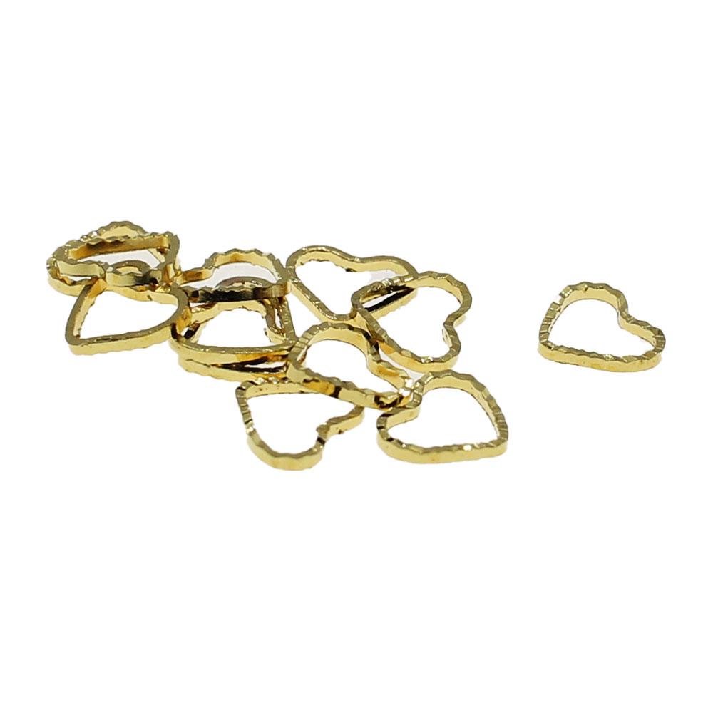 Geometric Heart Gold Plated Rings - 6.5 x 7.5mm - 3g