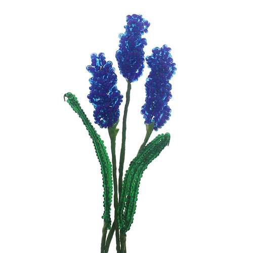 Beaded Lavender Flowers blue lavender jewelry making kit — DIY set with beads and instructions for creating handmade jewelry