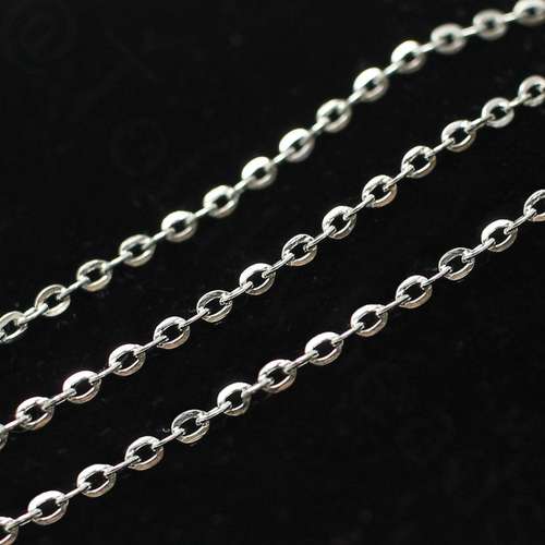 Chain Silver Plated - Flat Oval 2x3mm 1metre