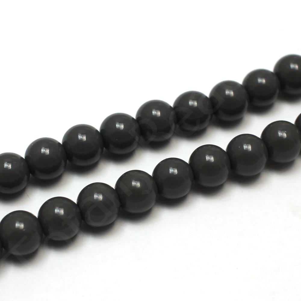 Opaque Glass Round Beads 8mm - Grey