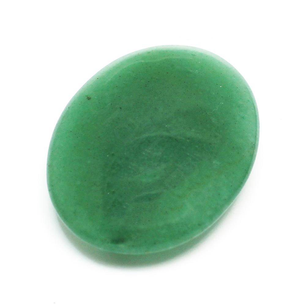 Gemstone Oval Pendant - Green Aventurine 45mm