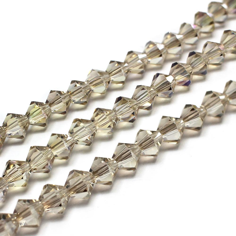 Premium Crystal 6mm Bicone Beads - Champagne AB