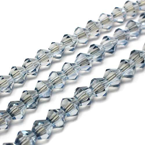 6mm crystal bicone beads light sapphire — faceted for jewelry making and beadwork