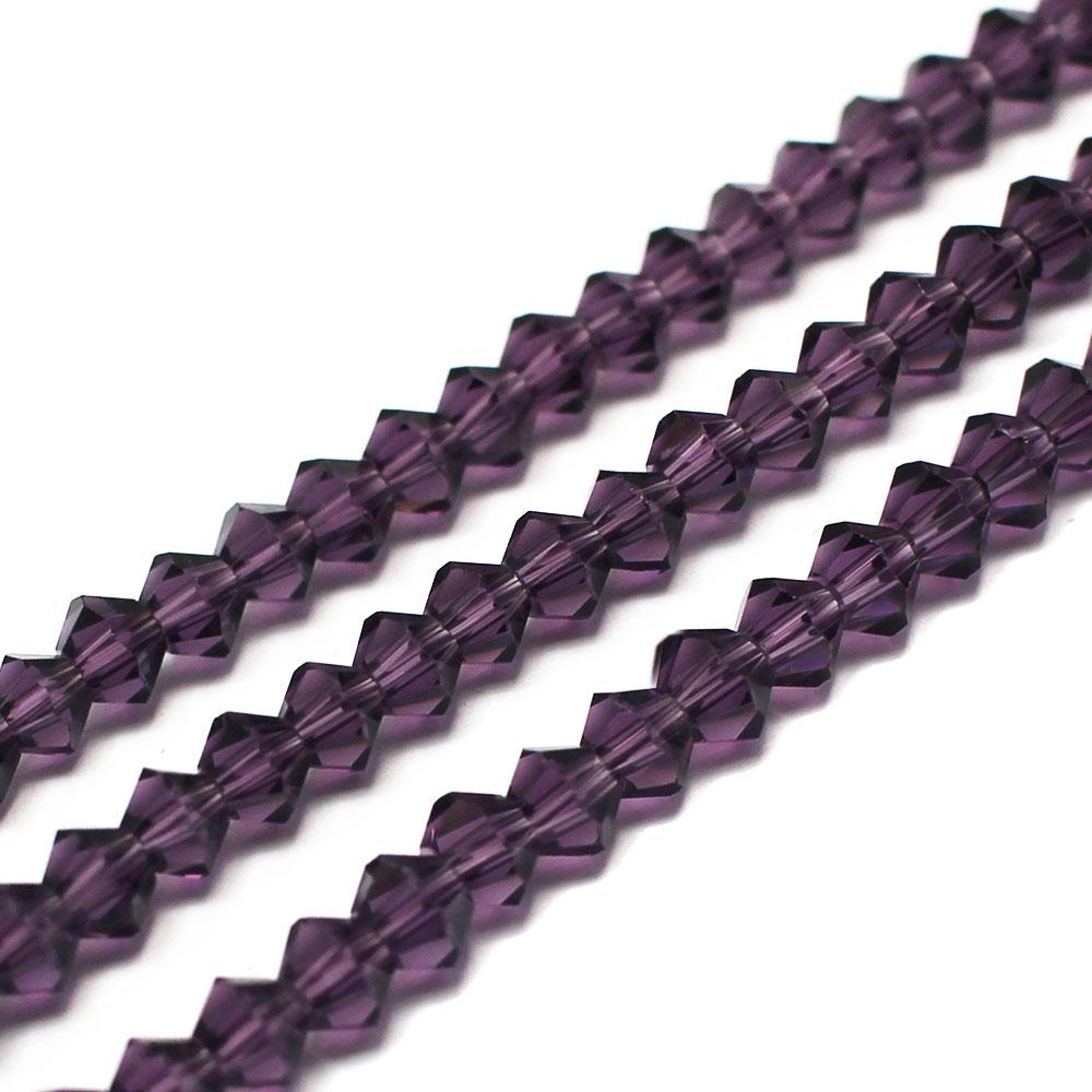 Premium Crystal 4mm Bicone Beads - Purple