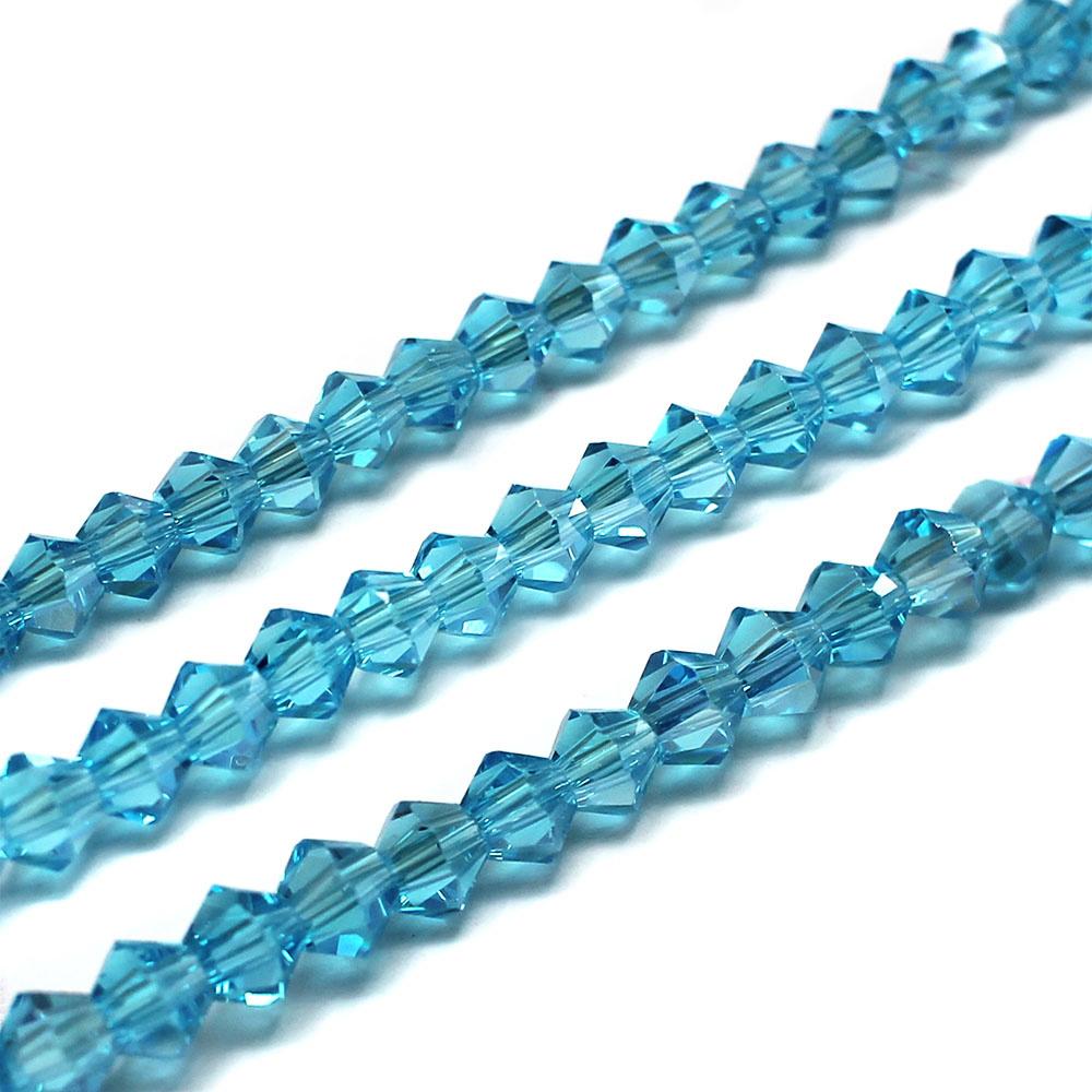 Premium Crystal 4mm Bicone Beads - Aqua AB