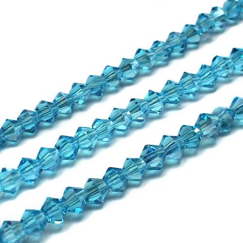 4mm crystal bicone beads aqua ab — AB finish, faceted for jewelry making and beadwork