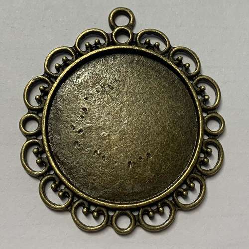Cabochon Holder 30mm - Filigree Antique Bronze