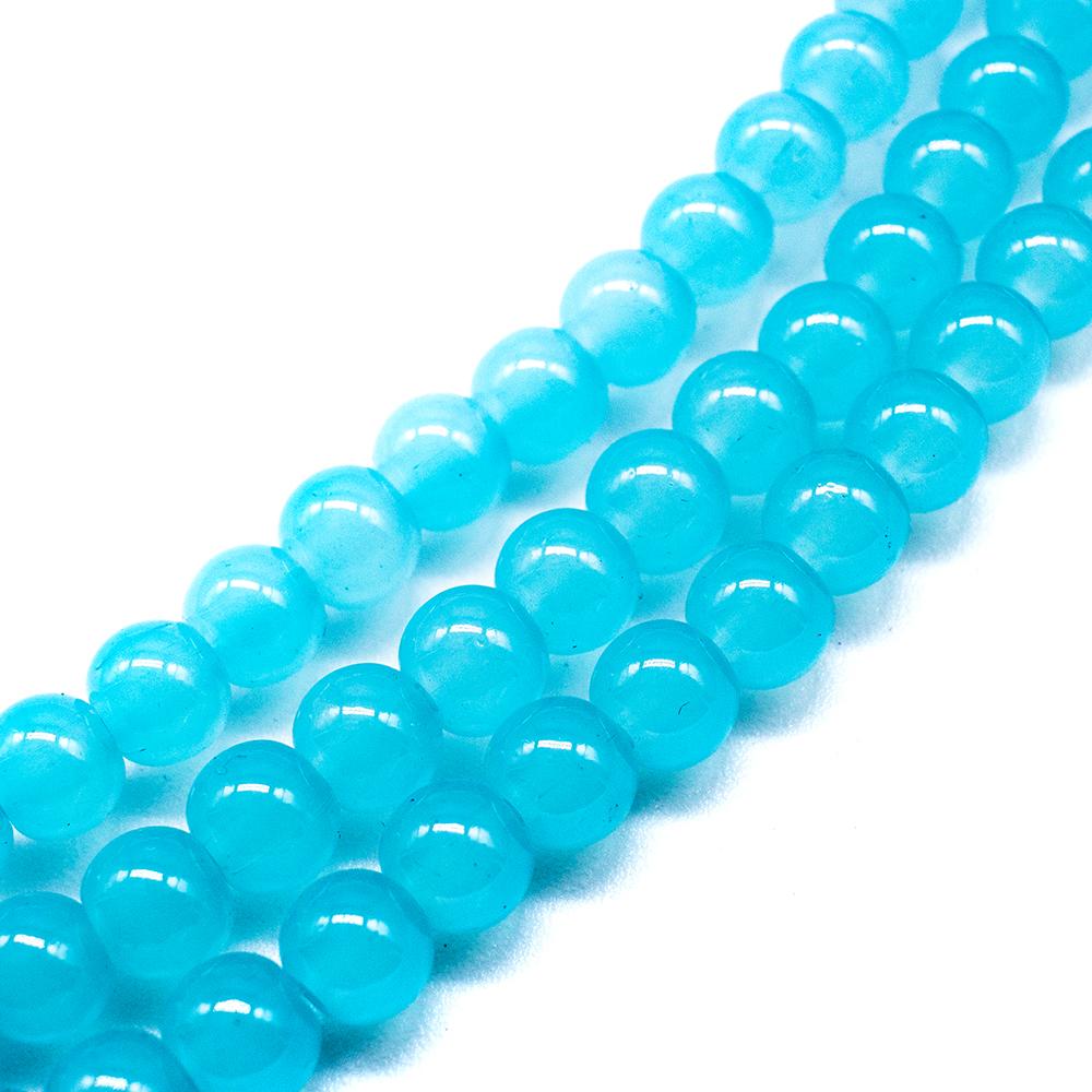 Milky Glass Beads 6mm - Opal Dark Aqua