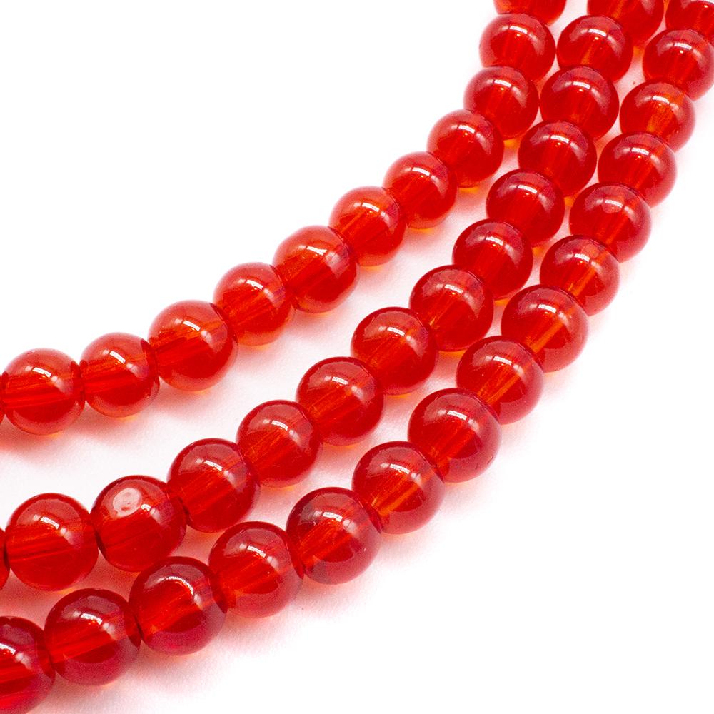 Milky Glass Beads 6mm - Red
