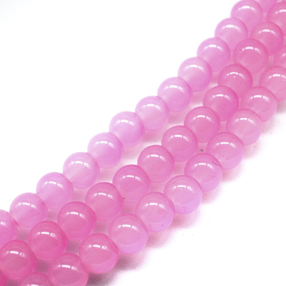 Milky Glass Beads 6mm - Dark Pink
