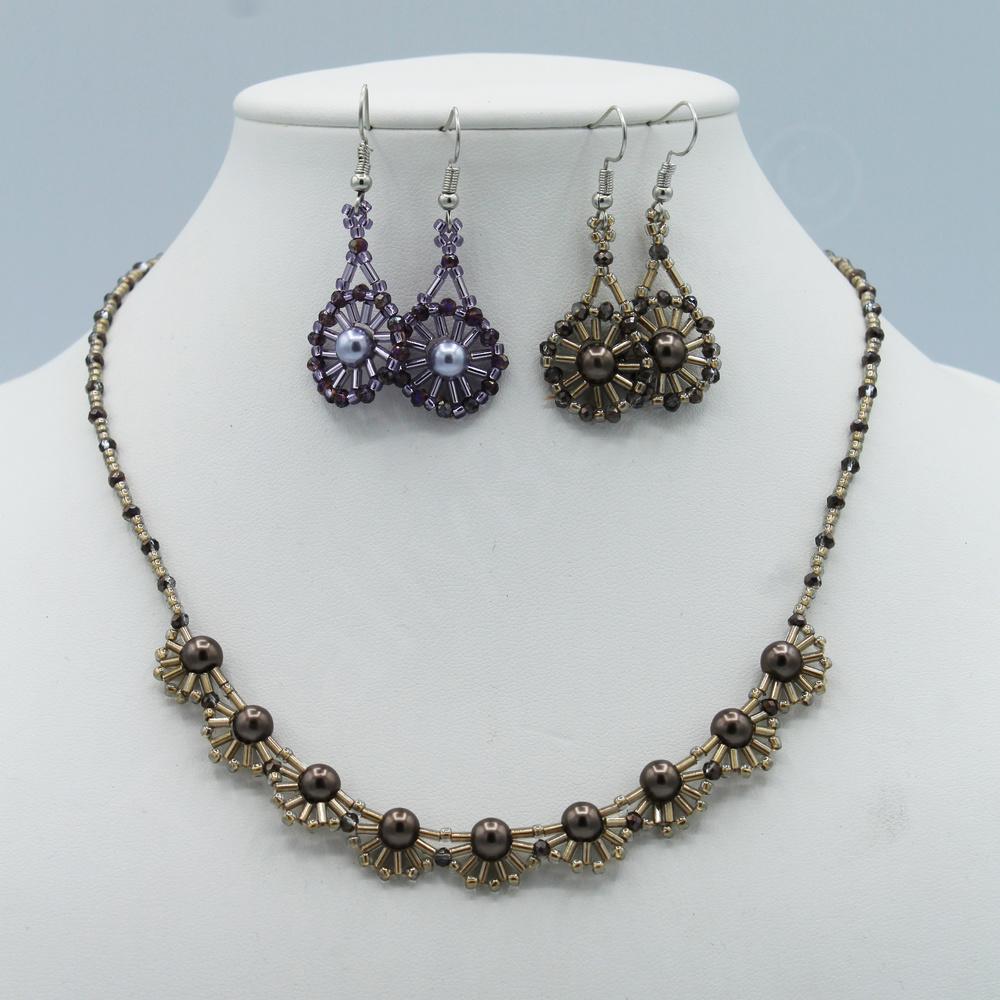 Beaded Lace Chariott Jewellery Kit - Coffee Lilac