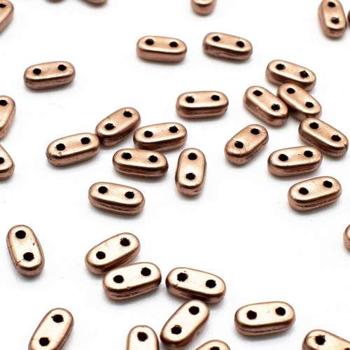 6mm Czech glass glass beads matte metallic bronze copper — pack of 7, high-quality two-hole beads ideal for jewelry making, bead weaving,…