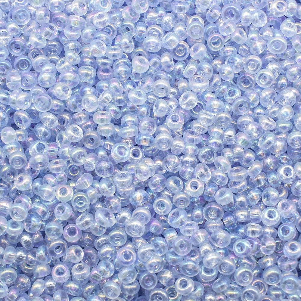 FGB Seed Beads Size 12 Trans Rainbow Frosty Blue - 50g