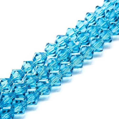 8mm crystal bicone beads aqua — faceted for jewelry making and beadwork