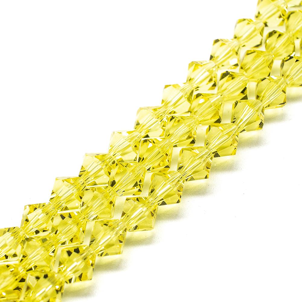 Premium Crystal 8mm Bicone Beads - Yellow