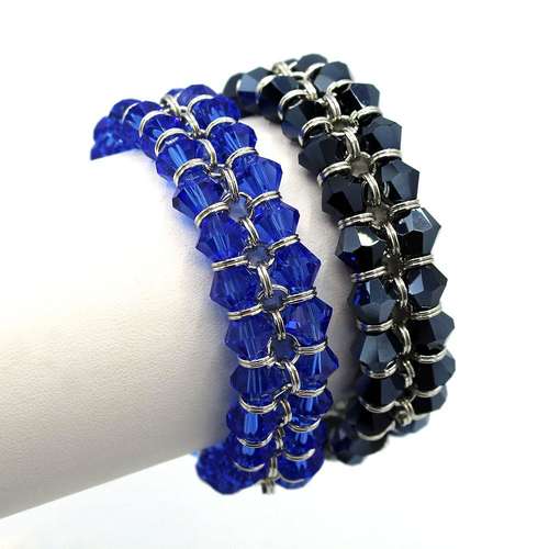 Emma Bicone Bracelets dark blue bracelet making kit — DIY set with beads and instructions for creating handmade jewelry