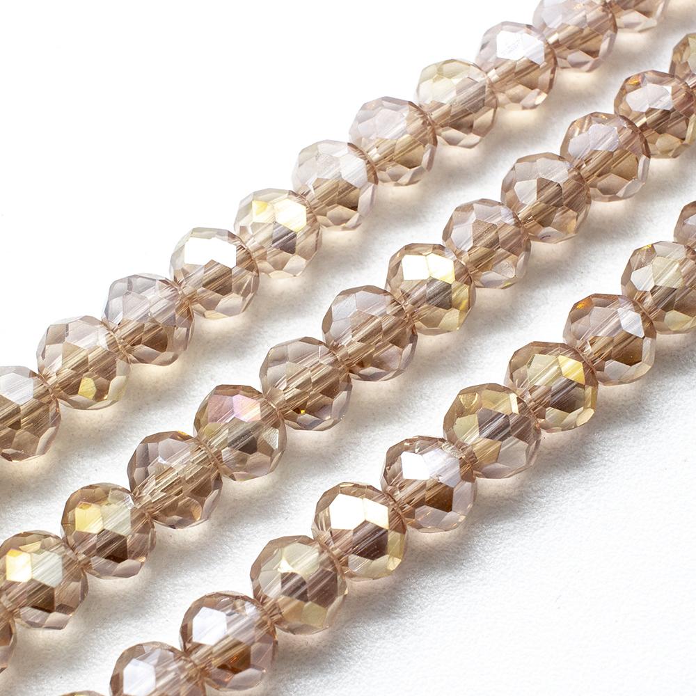 Crystal Rondelle 4x6mm - Champagne AB 16" String