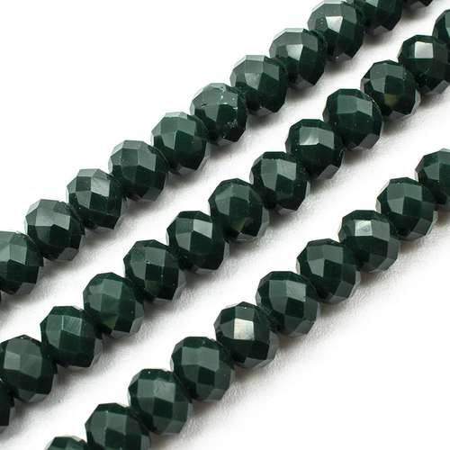 6mm crystal beads opal dark green, pack of 100 — faceted for jewelry making and beadwork