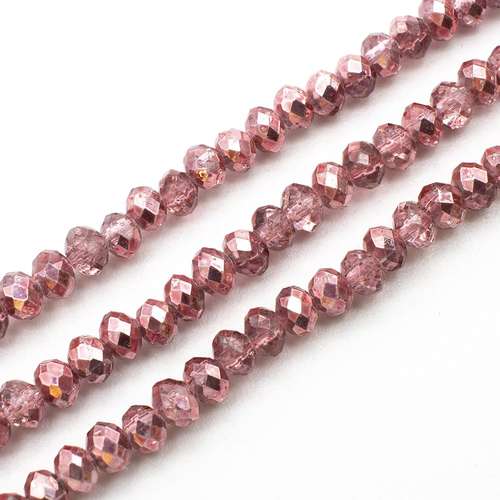 4mm crystal beads pink mirror, pack of 130 — faceted for jewelry making and beadwork