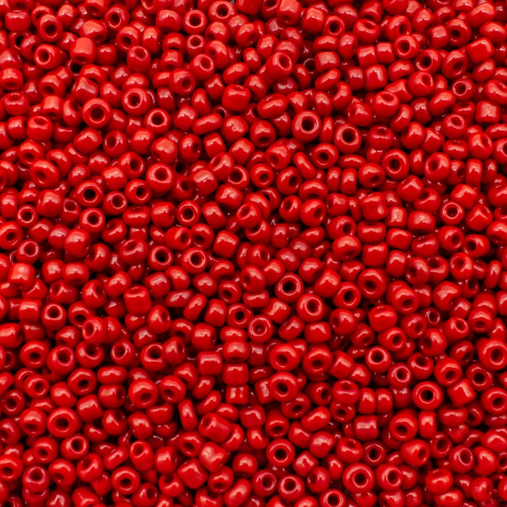 Seed Beads Opaque Dark Red - Size 11 100g