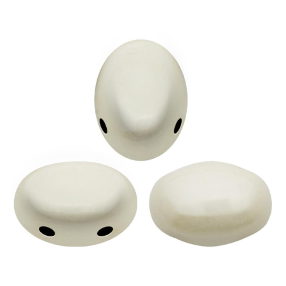 Samos Puca Beads 10g - Opaque White Ceramic
