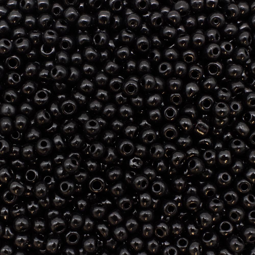 FGB Seed Bead Size 8 - Opaque Luster Black 50g