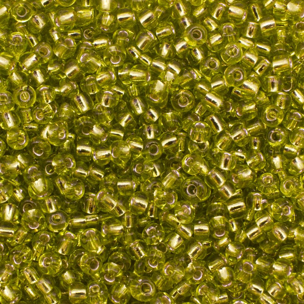 FGB Seed Bead Size 8 - Silver Lined Lime 50g