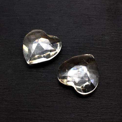 Glass Clear Large Heart 27mm