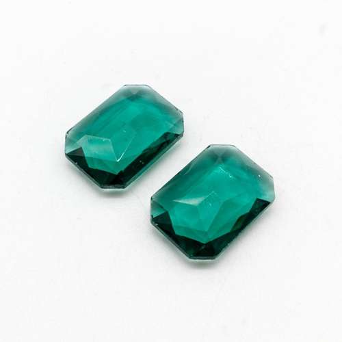 Glass Teal Large Rectangle 27x19mm