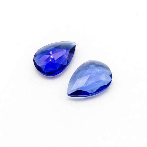 Glass Sapphire Medium Drop 25x18mm