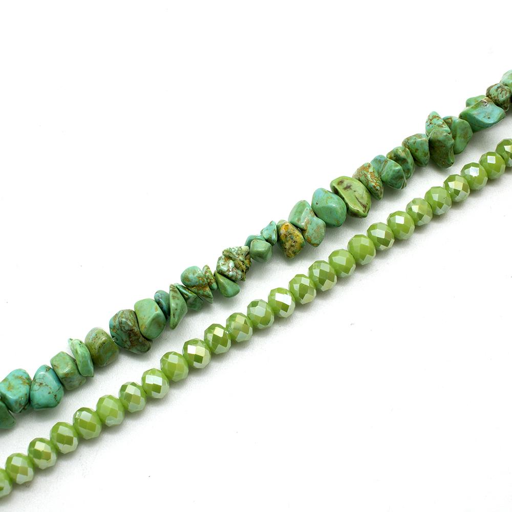 Semi Precious Charm bracelet - Green Howlite